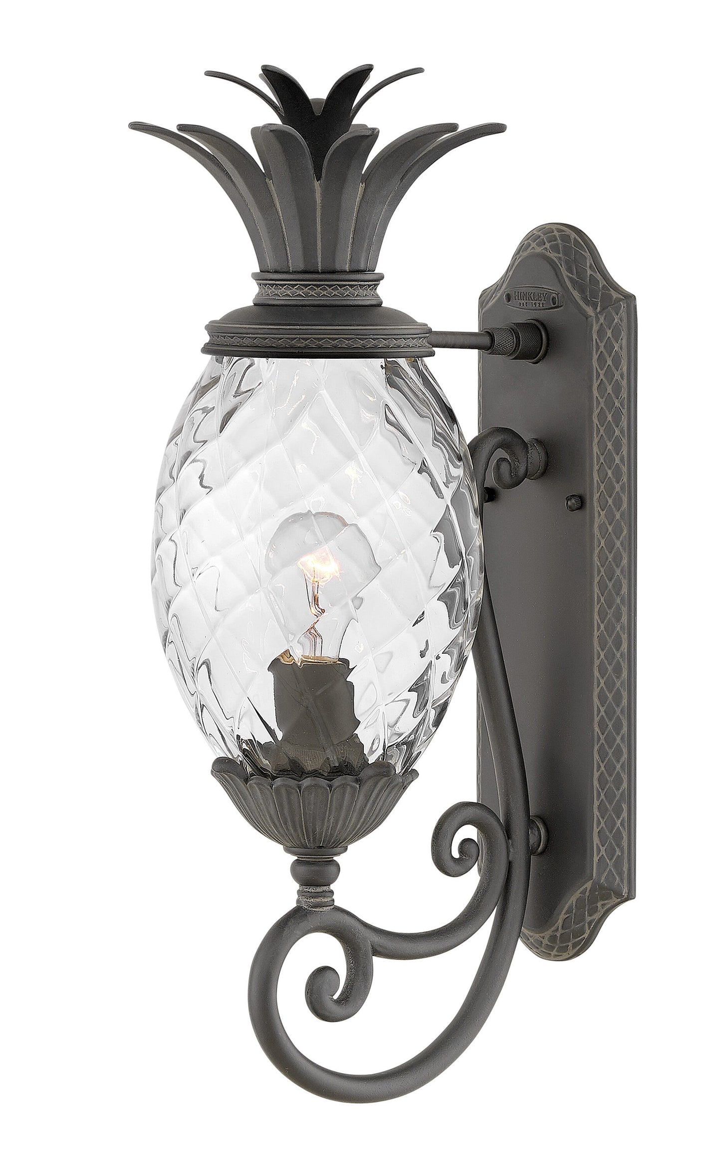 Hinkley Plantation 1 -Light 21.25-in H Satin Black Hardwired Outdoor Wall Light 6589007
