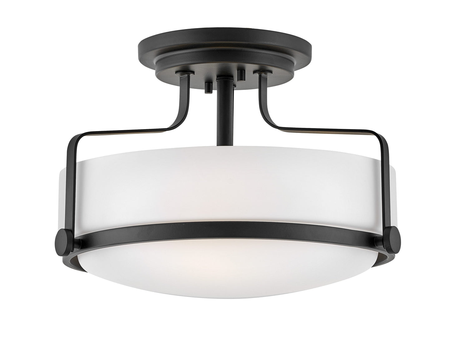 Hinkley Harper 3 -Light 14.5-in Satin Black Semi Flush Mount Light 6588875