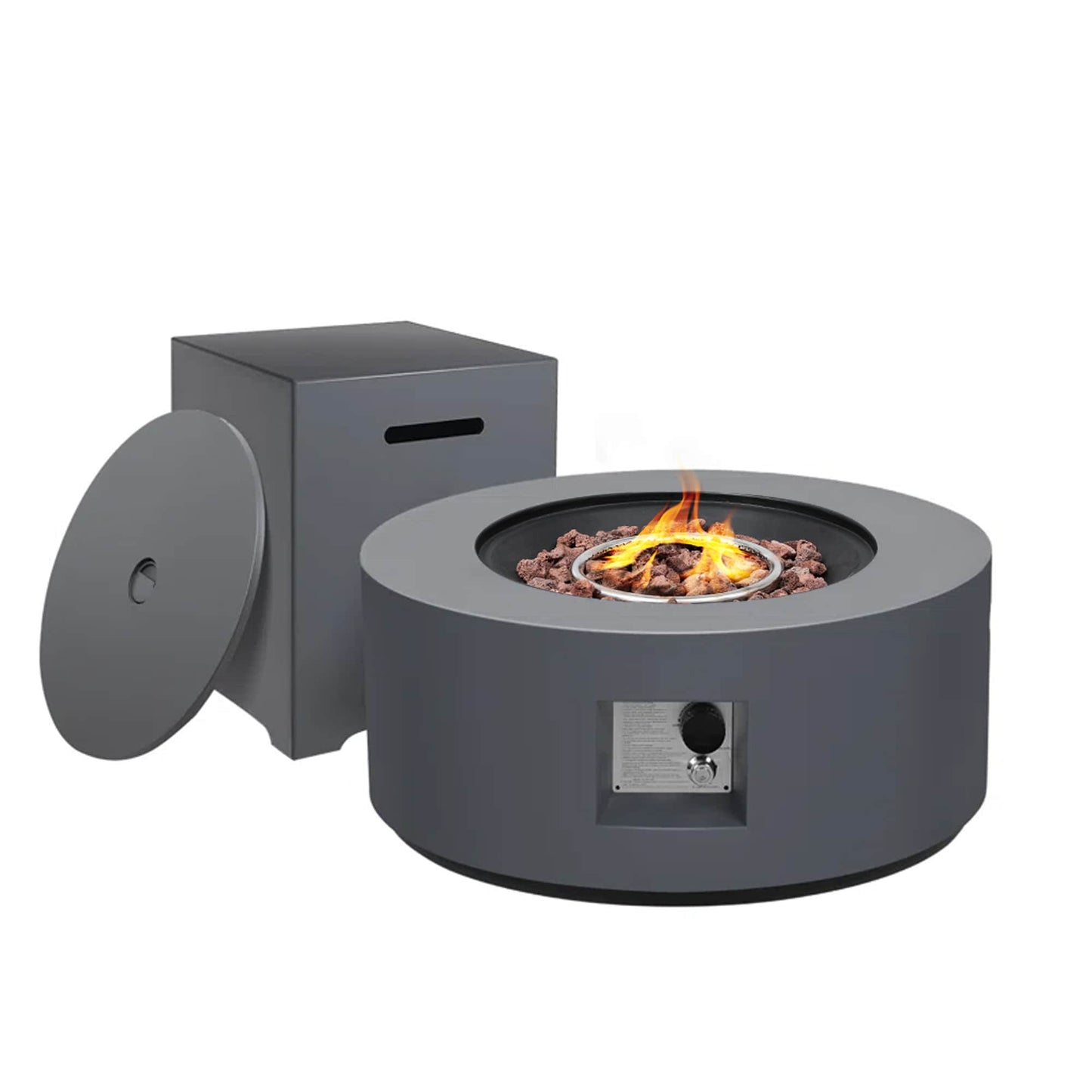 Patio Watcher 28-in W 40000 Maximum BTUs Iron Round Liquid propane Fire pit table