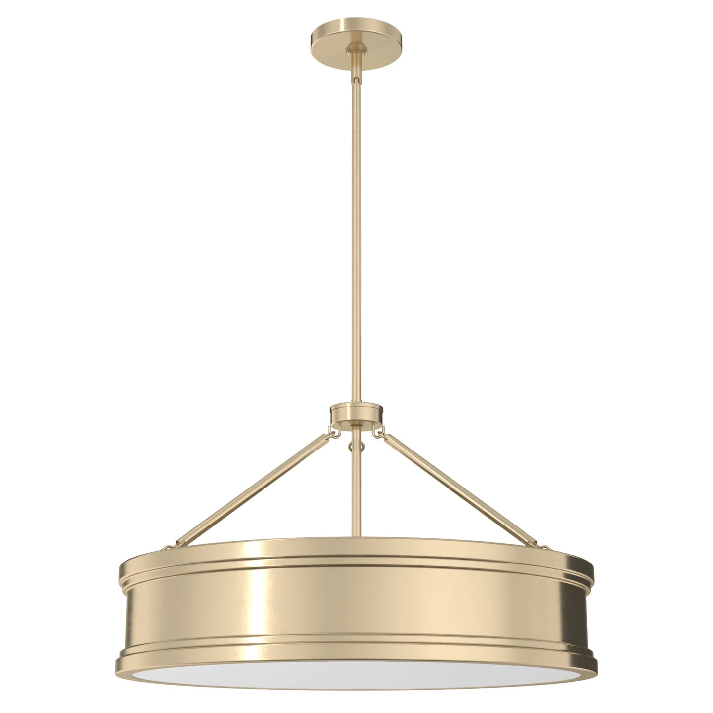Hunter Capshaw 6 -Light Alturas Gold Traditional Frosted glass Drum Large Hanging Kitchen island light 5281658
