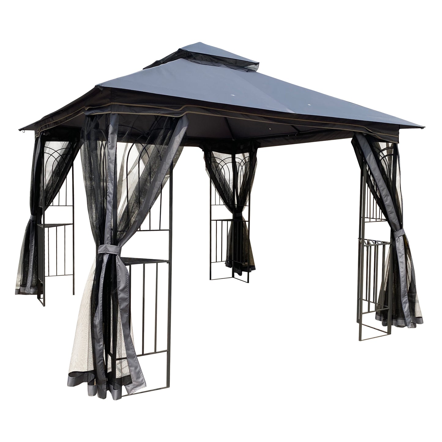 ToolCat 10-ft x 10-ft Grey Gazebo with Soft Top Roof