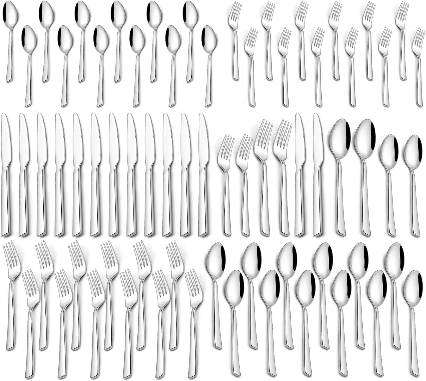 60 Piece Silverware Set For 12, Stainless Steel Flatware\/Tableware Set Include Spoons\/Forks\/Knives, Yoehka Mirror Polished Cutlery Set For Home Kitchen Restaurant Hotel, Durable,Dishwasher Safe
