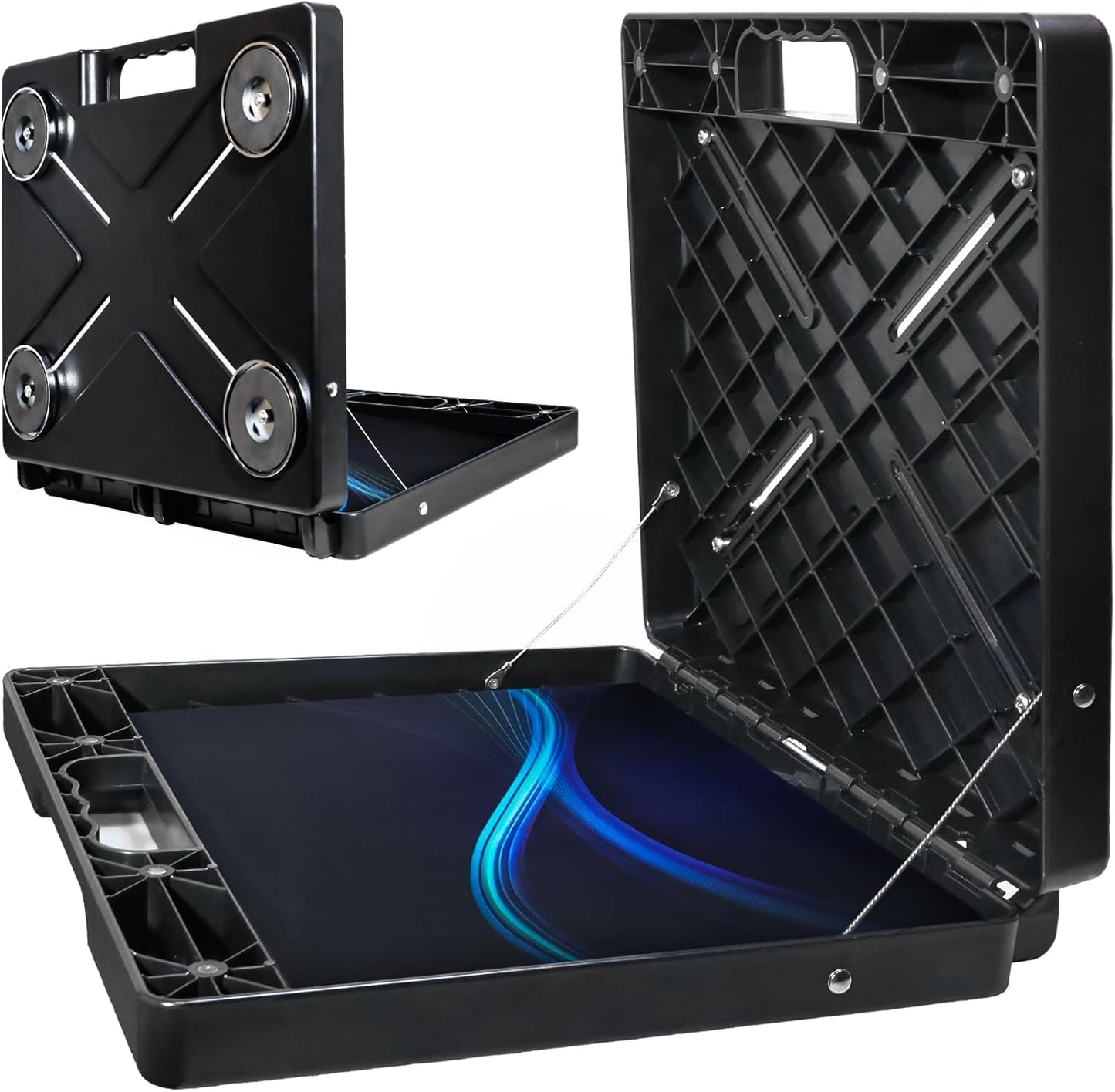 Magnetic Laptop Stand , Portable Workstation With 4 Super Strong Magnets, Rated At 45 Pounds, Magnetic Toolbox Attach To HVAC, Trucks, Walls, Poles etc