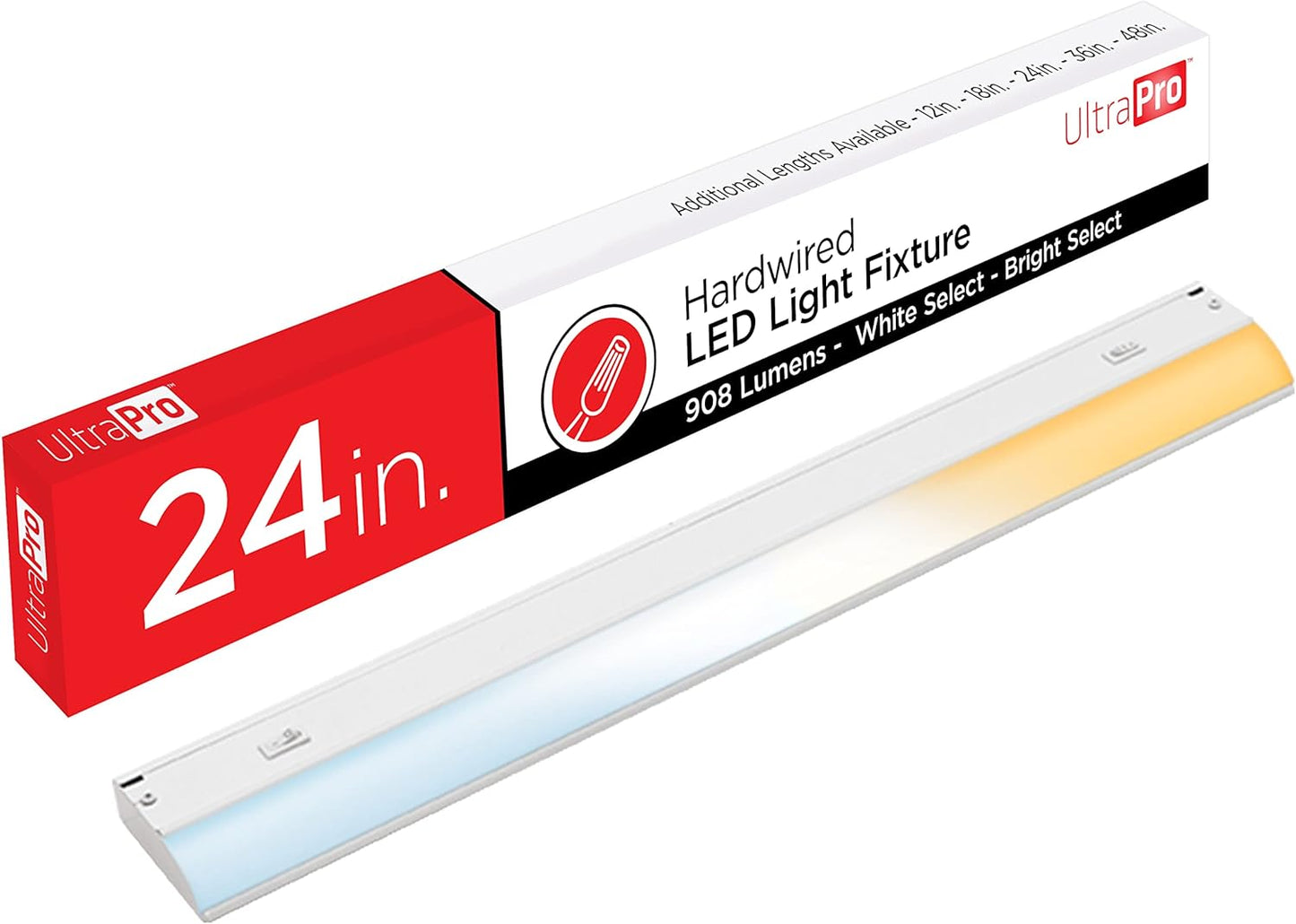 UltraPro 24 inch Hardwired Under Cabinet Lights, 3 Color Settings - 2700K\/4000K\/5000K - Warm White, Cool White, and Daylight, Under Cabinet Lighting, Dimmable Under Counter Lights for Kitchen, 45368
