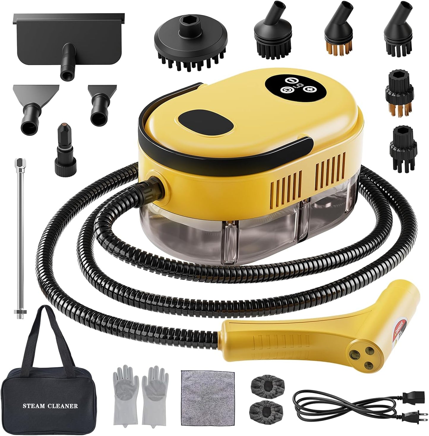 Handheld Steam Cleaner, 10s Fast Handheld Heating Steamer for Cleaning 15-in-1 High Pressure Steam Cleaner for Home & Kitchen, Grease, Grout, Tile,Floor,Couch and Car