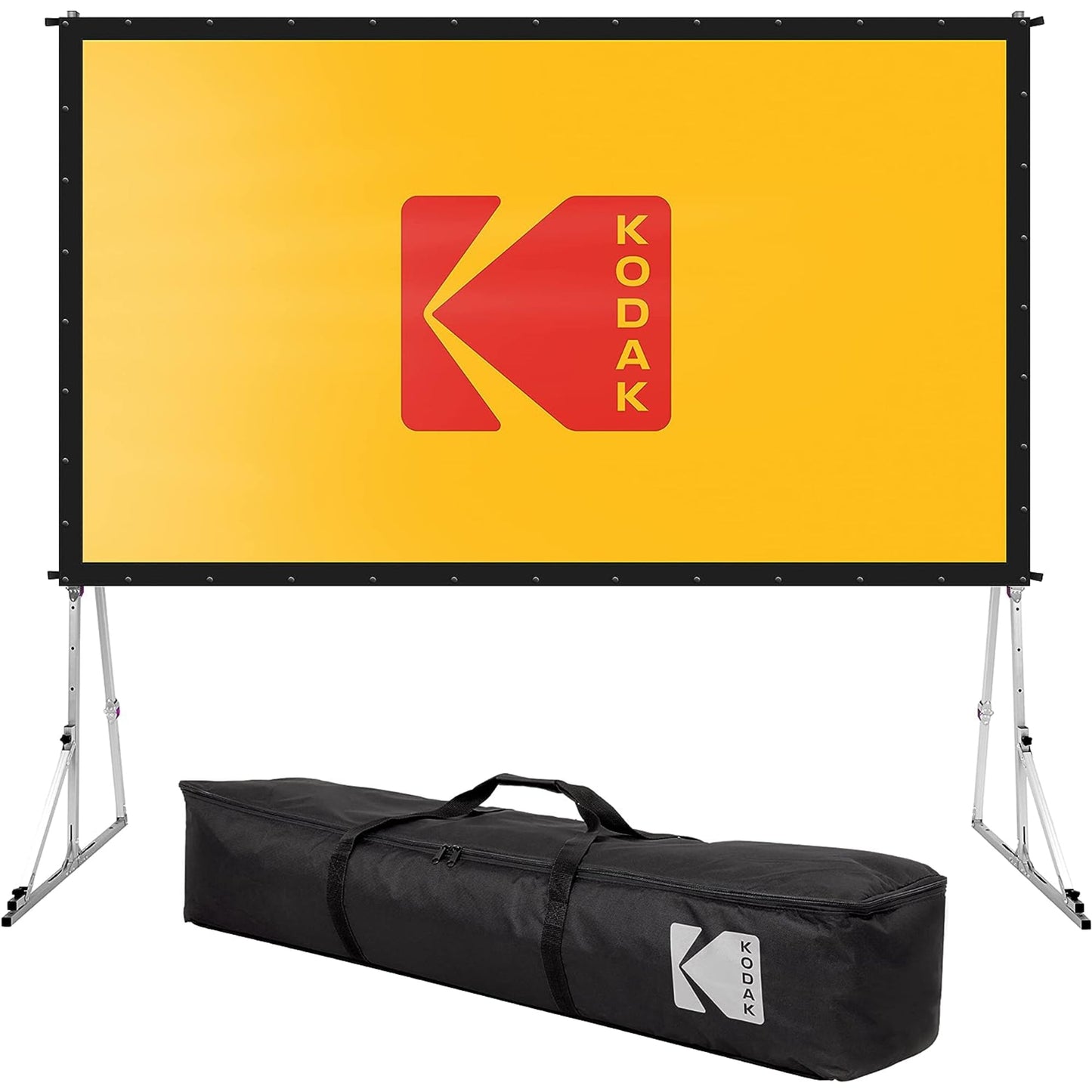 Kodak 150†Projector Screen with Stand - Fast Fold Front Projection Screen with Tripod and Case