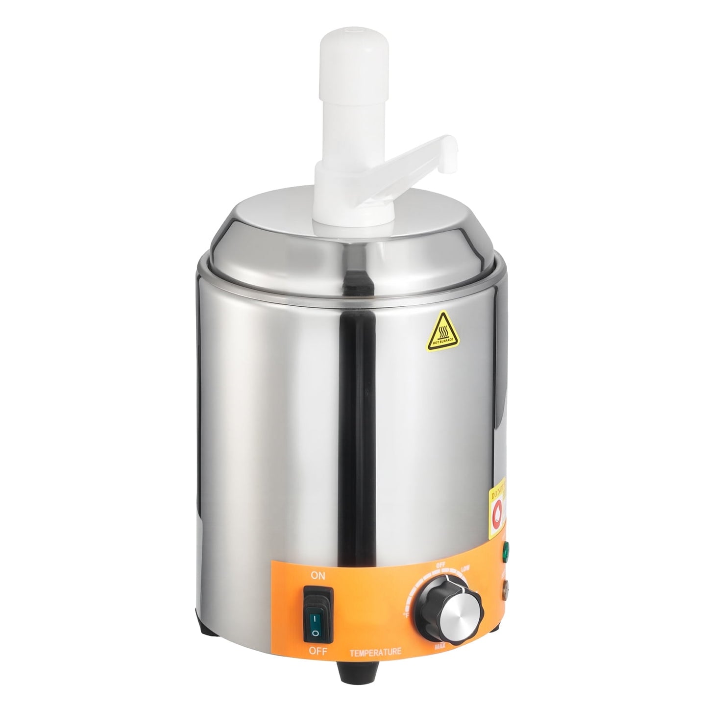 KFFKFF Commercial Electric Sauce Warmer, Plastic Pump Dispenser,Hot Fudge Warmer,Cheese Dispenser 2.4L,86-230℉ Temp Adjustable