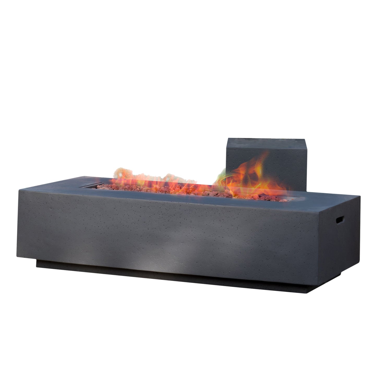 Noble House Alison 56" Rectangular MGO Fire Table, 50,000 BTU with Tank Holder, Dark Grey