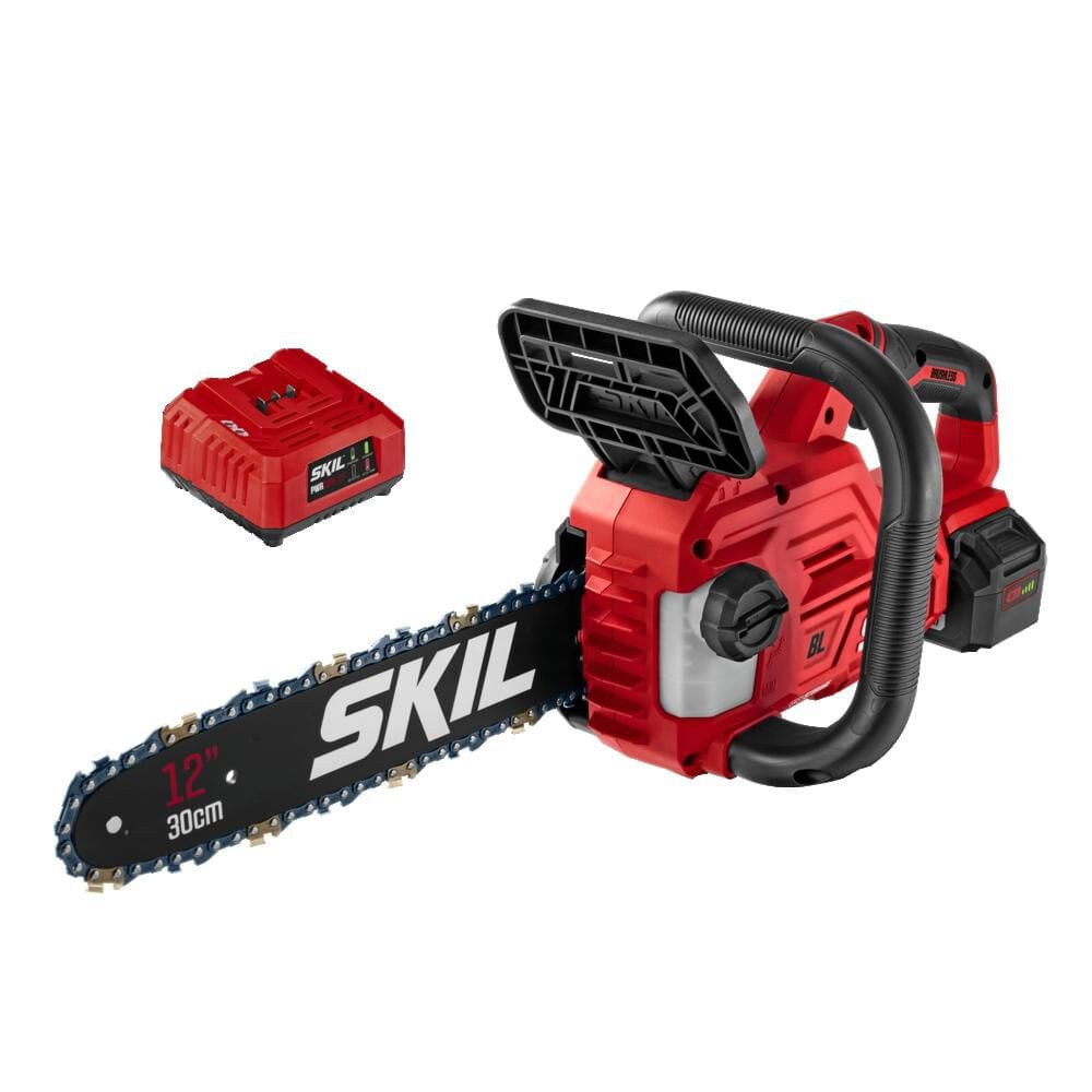 SKIL CS4562B-10 PWR CORE Brushless 40V 12-inch Chain Saw , Tool-Less Chain Tensioning, 4.0Ah Battery and Charger