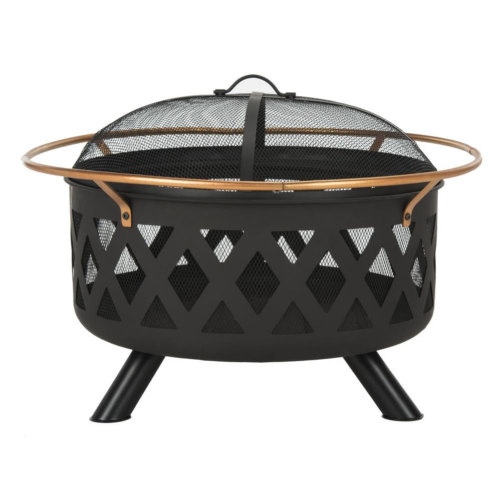 Safavieh Bryce Outdoor Traditional Round Fire Pit with Cover