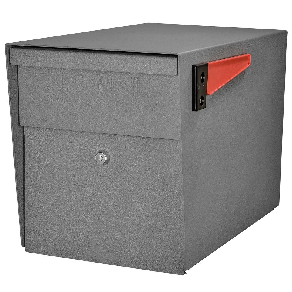 Mail Boss Post Mount Gray Metal Extra Large Lockable Mailbox 7105
