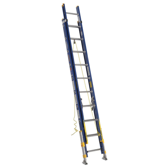 Werner Equalizer 20-ft Fiberglass Type 1A-300-lb Load Capacity Extension Ladder D8220-2EQ