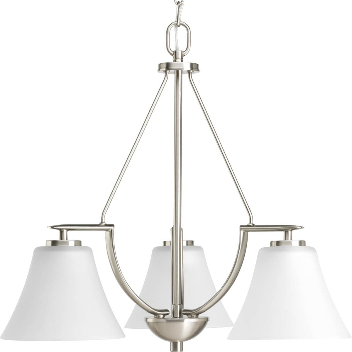 Progress Lighting Bravo 3 -Light Brushed Nickel Transitional For Use in Bedrooms, Dining Rooms, Foyers, Kitchens, Living Rooms Chandelier 559061