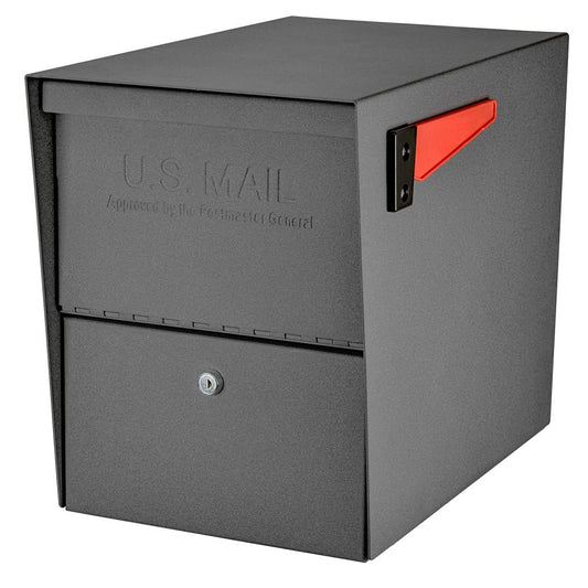 Mail Boss Post Mount Gray Metal Extra Large Lockable Mailbox 7205
