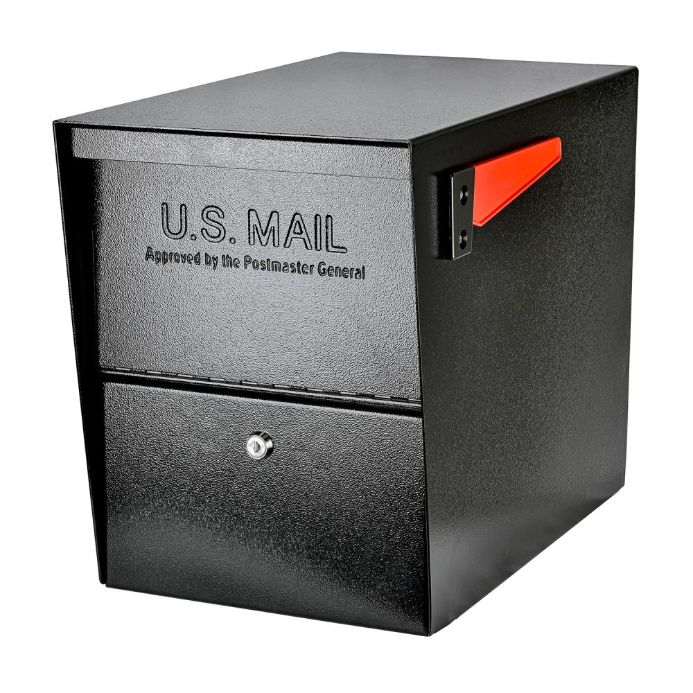 Mail Boss Post Mount Black Metal Extra Large Lockable Mailbox 7206