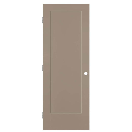Masonite 24-in x 80-in Sand Piper Hollow core 1-panel square Right hand Smooth Prefinished Molded composite Flat Jamb Single Prehung Interior Door