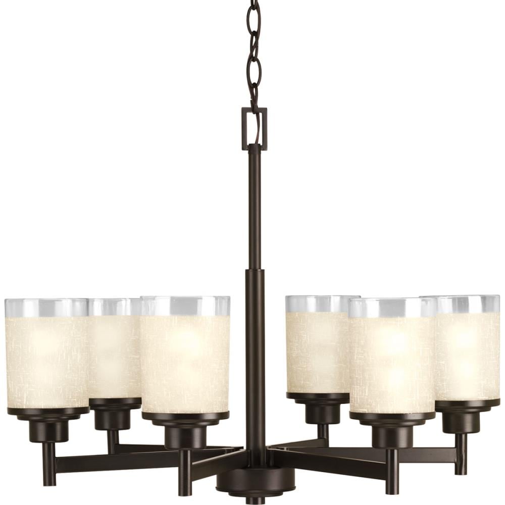 Progress Lighting Alexa 6 -Light Antique Bronze Modern/contemporary For Use in Bedrooms, Dining Rooms, Foyers, Kitchens, Living Rooms Chandelier 703286