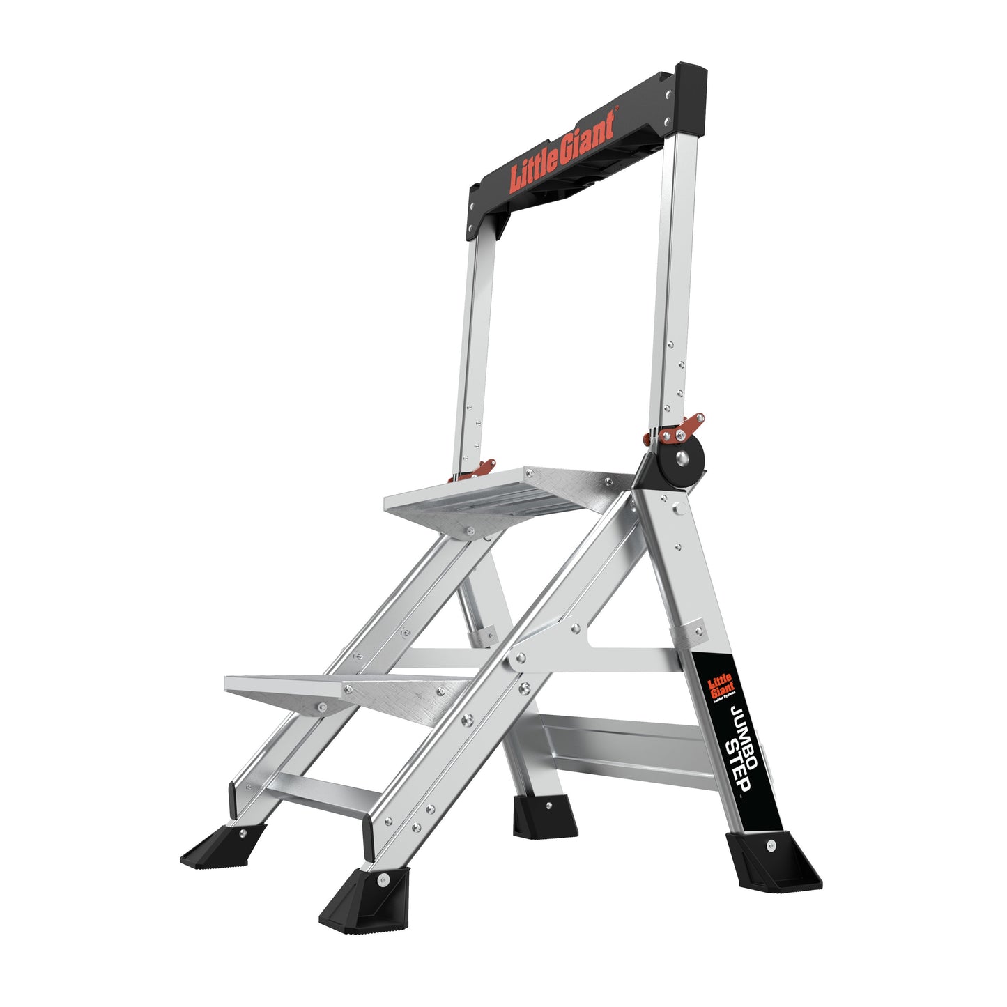 Little Giant Ladders Jumbo Step M2 2-Step 375-lb Capacity Silver Aluminum Foldable Step Stool 11902