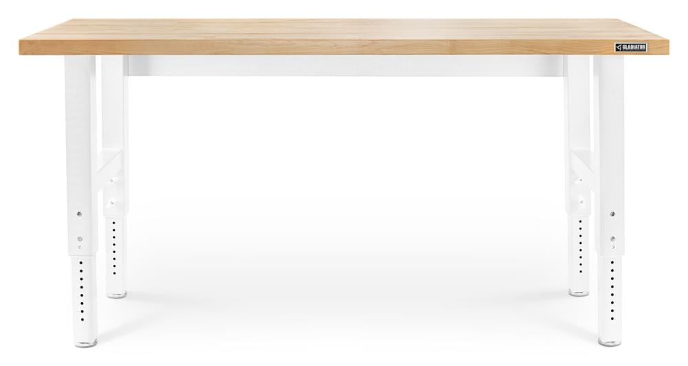 Gladiator 74-in L x 41-in H Hammered White Wood Adjustable Height Portable Work Bench GAWB06HWGW