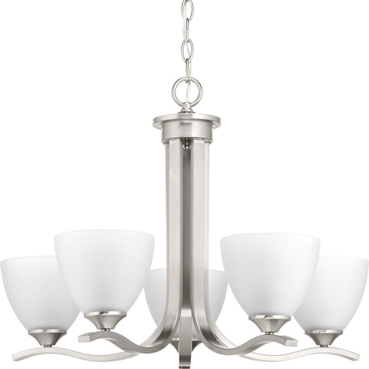 Progress Lighting Laird 5 -Light Brushed Nickel Traditional For Use in Bedrooms, Dining Rooms, Foyers, Kitchens, Living Rooms Chandelier 1007366