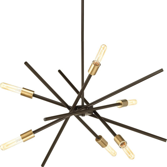 Progress Lighting Astra 6 -Light Antique Bronze Modern/contemporary For Use in Bedrooms, Dining Rooms, Foyers, Kitchens, Living Rooms Chandelier 1007626