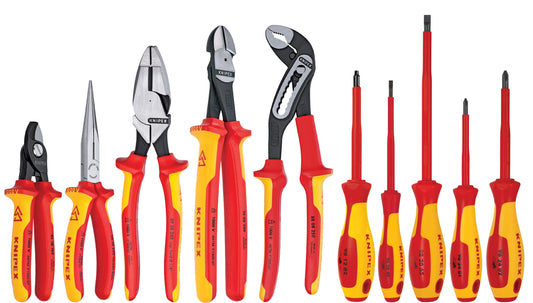 KNIPEX 10-Piece Electrical Tool Set with Insulated Comfort Grip Handles, 1000V VDE-Tested, Black Oxide Finish 9K 98 98 31 US
