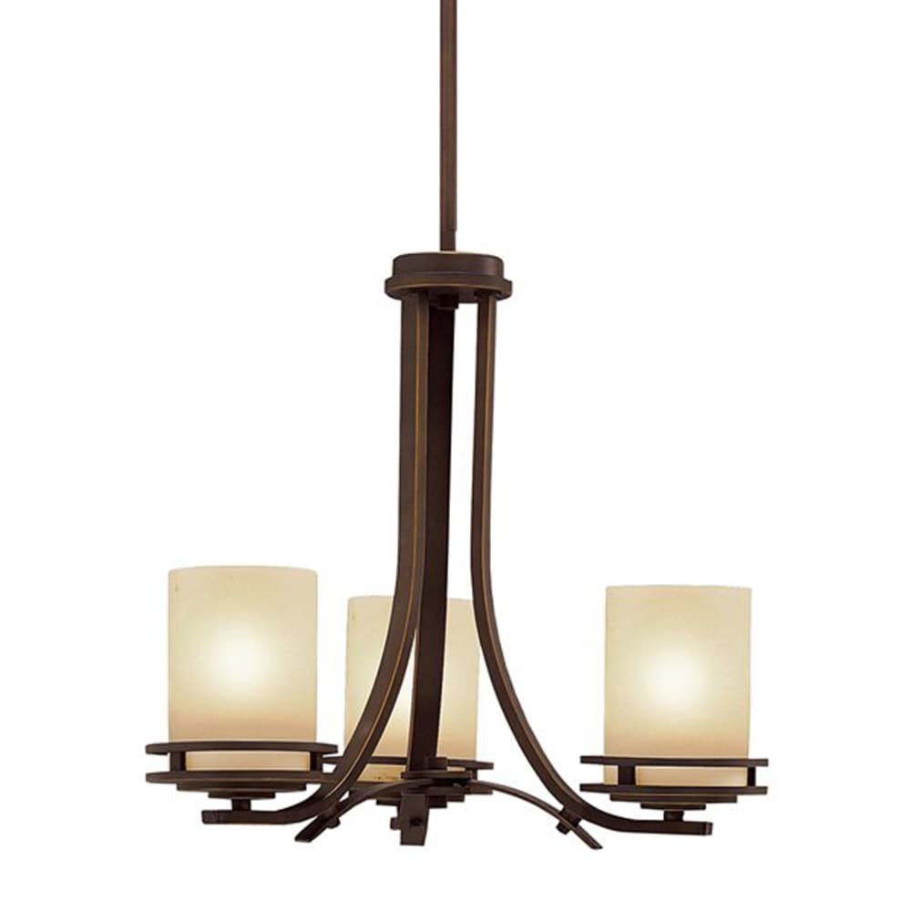 Kichler Hendrik 3 -Light Antique Bronze Transitional For Use in Bedrooms, Dining Rooms, Foyers, Kitchens, Living Rooms Chandelier 1252556