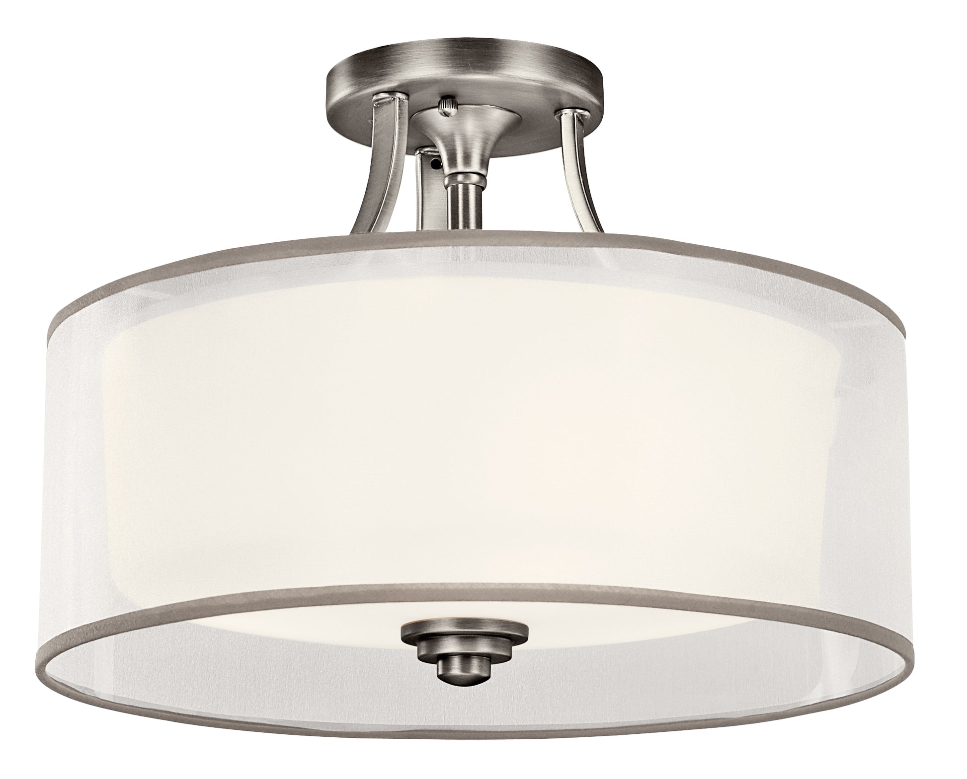 Kichler Lacey 3 -Light 15-in Antique Pewter Semi Flush Mount Light 1252916