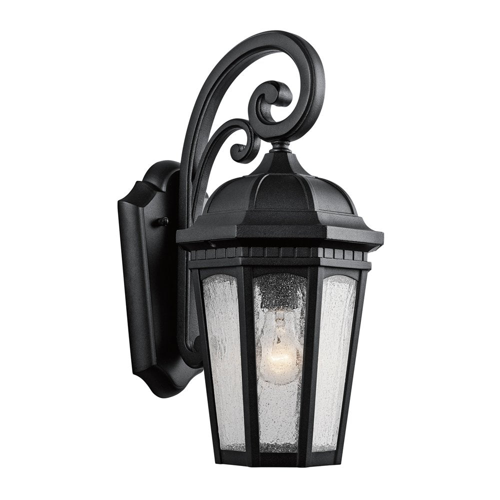 Kichler Courtyard 1 -Light 17.75-in H Black Hardwired Outdoor Wall Light 1253732