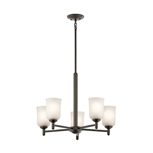 Kichler Shailene 5 -Light Antique Bronze Transitional For Use in Bedrooms, Dining Rooms, Foyers, Kitchens, Living Rooms Chandelier 1252728