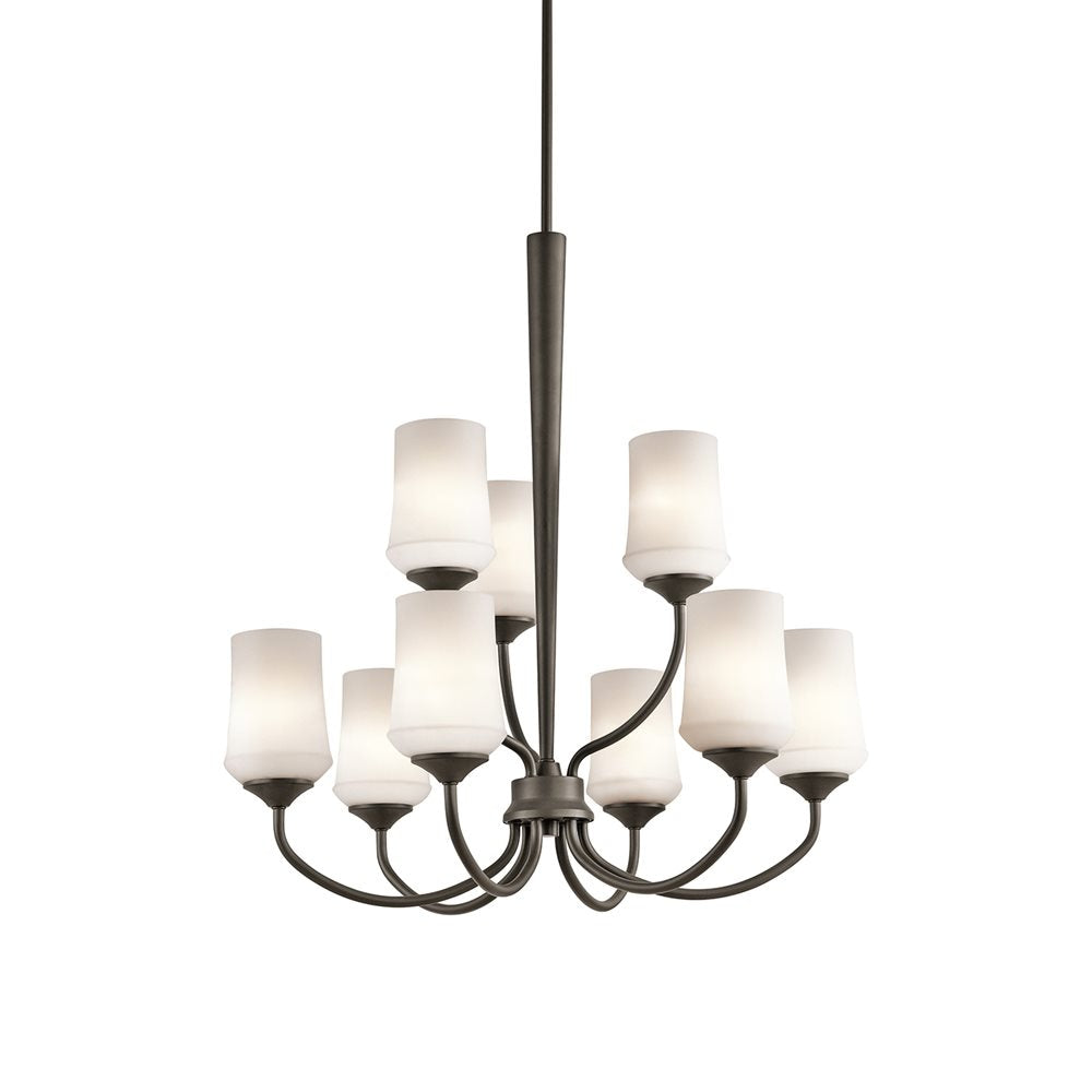 Kichler Aubrey 9 -Light Antique Bronze Transitional For Use in Dining Rooms, Foyers, Living Rooms Chandelier 1252724