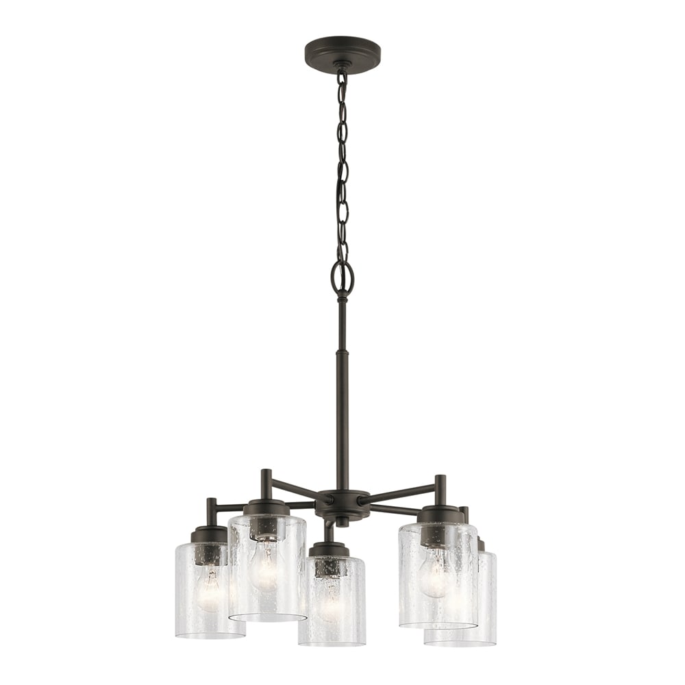 Kichler Winslow 5 -Light Antique Bronze Modern/contemporary For Use in Bedrooms, Dining Rooms, Foyers, Kitchens, Living Rooms Chandelier 1252798
