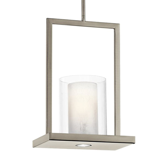 Kichler Triad 2 -Light Classic Pewter Modern/contemporary Clear glass Cylinder Mini Hanging Pendant light 1253172