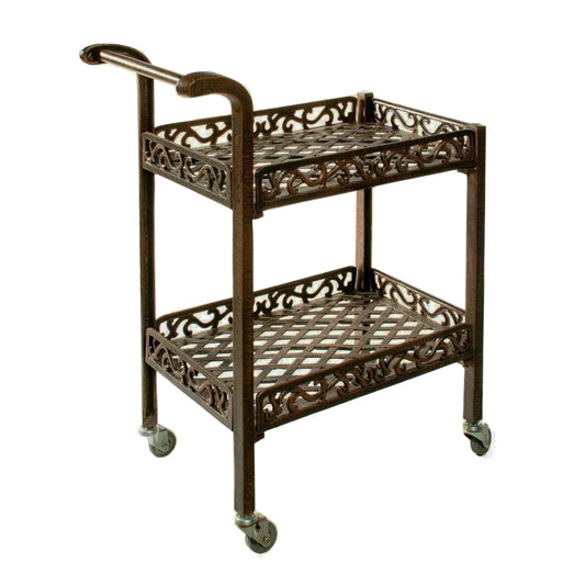Oakland Living Mississippi Antique Bronze Aluminum Outdoor Serving Cart