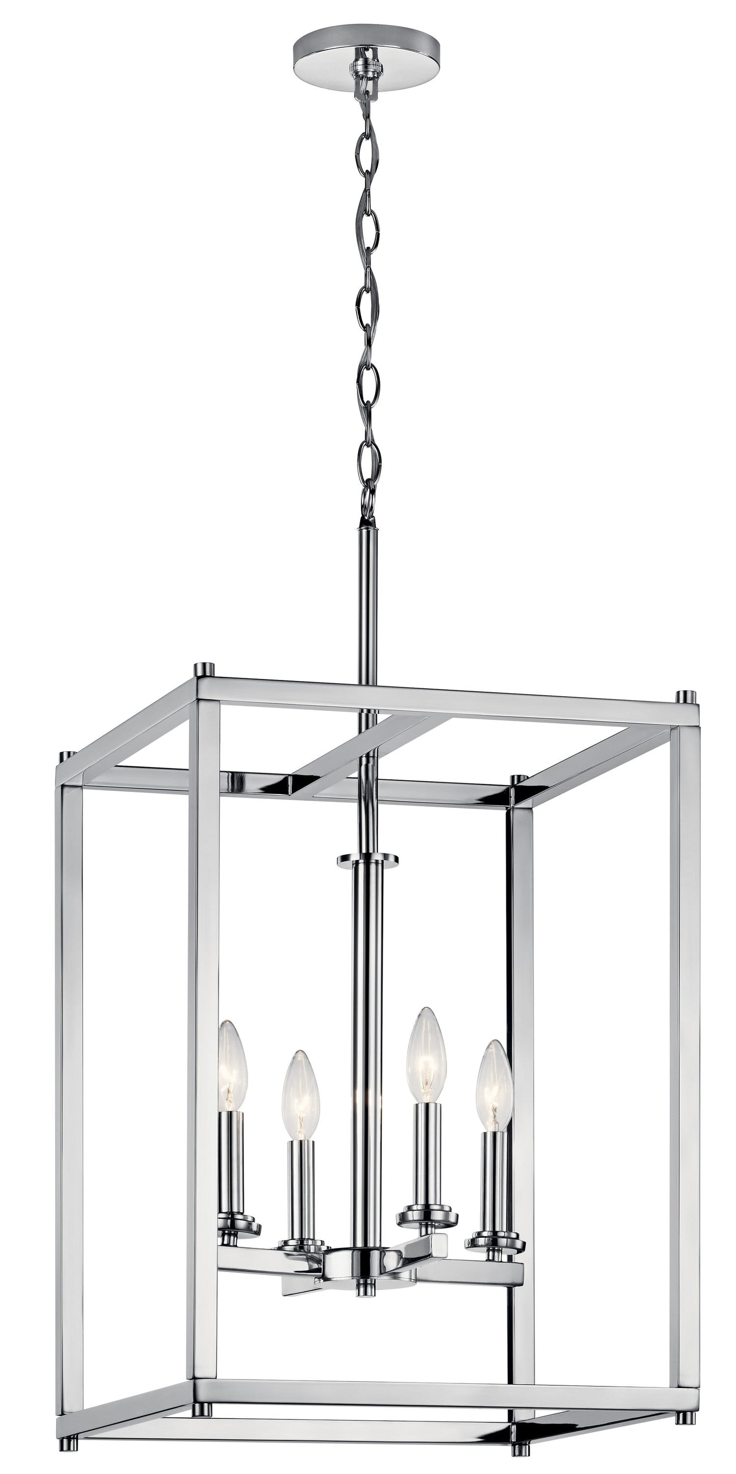 Kichler Crosby 4 -Light Chrome Modern/contemporary Square Large Hanging Pendant light 1331818