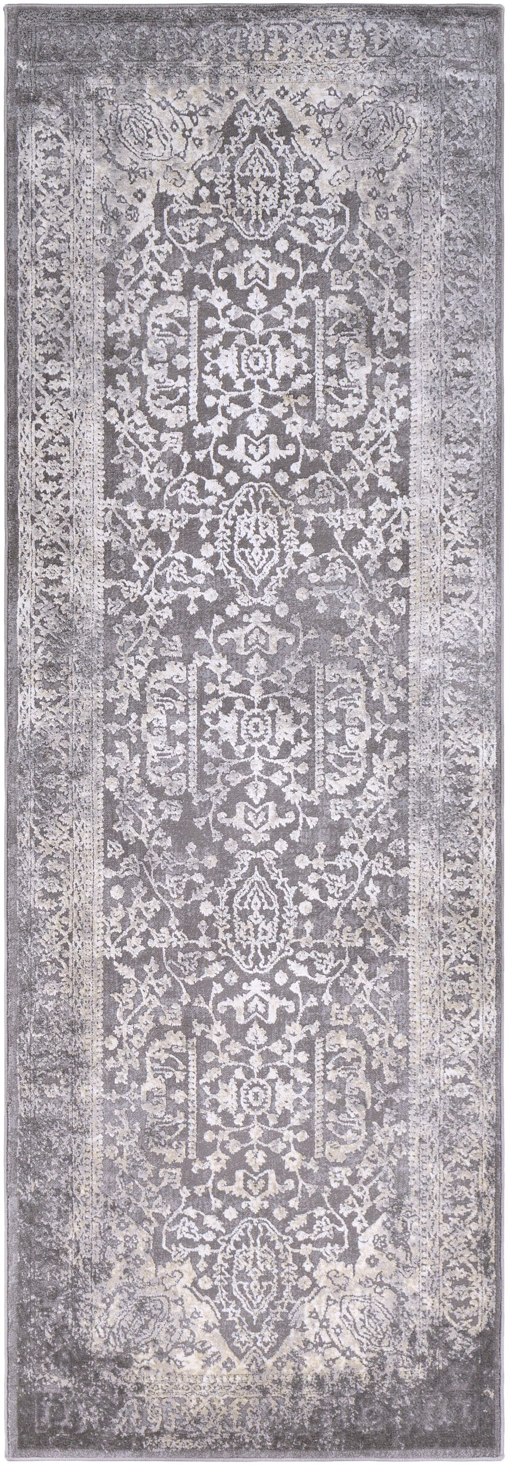 Livabliss Tibetan 2 x 12 (ft) Flatweave Charcoal Rectangular Indoor Distressed/Overdyed Oriental Pet Friendly Runner rug