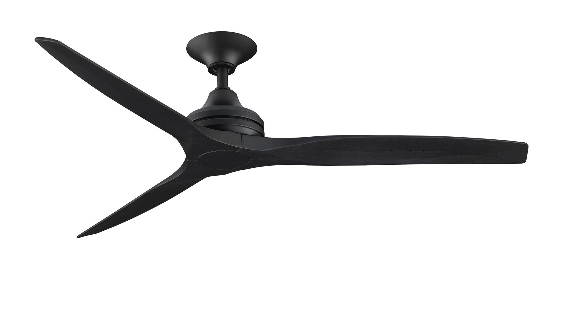 Fanimation Spitfire 60-in Outdoor Black with Black Blades Propeller Ceiling Fan Light Kit Compatible - Remote Included ( 3 -Blade ) 1448755
