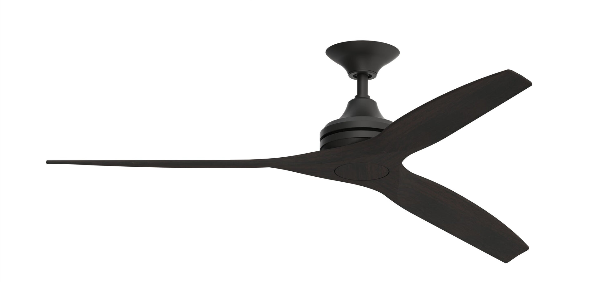 Fanimation Spitfire 60-in Outdoor Black with Dark Walnut Blades Propeller Ceiling Fan Light Kit Compatible - Remote Included ( 3 -Blade ) 1448795