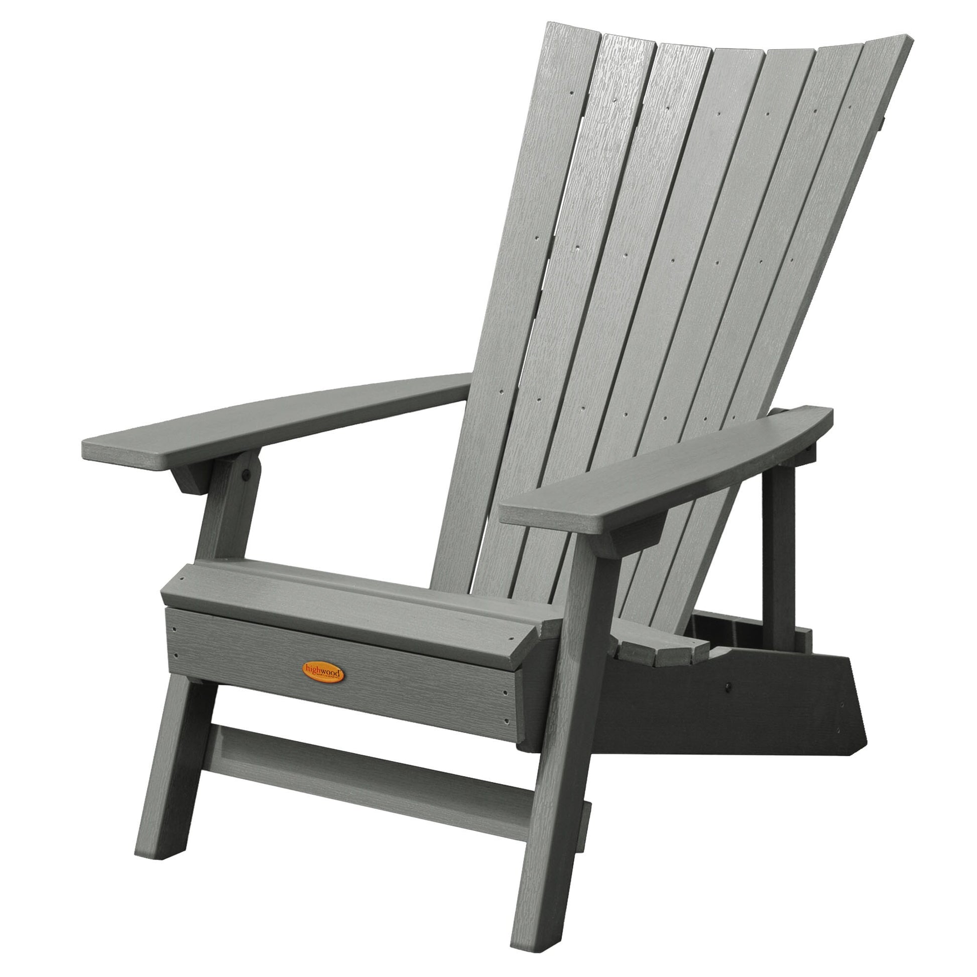 highwood Manhattan Beach Coastal Teak Poly-lumber Frame Stationary Adirondack Chair with Slat Seat