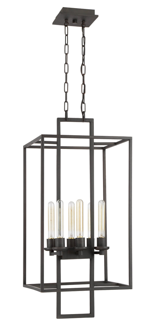 Craftmade Cubic 6 -Light Aged bronze brushed Transitional Square Large Hanging Pendant light 1520288
