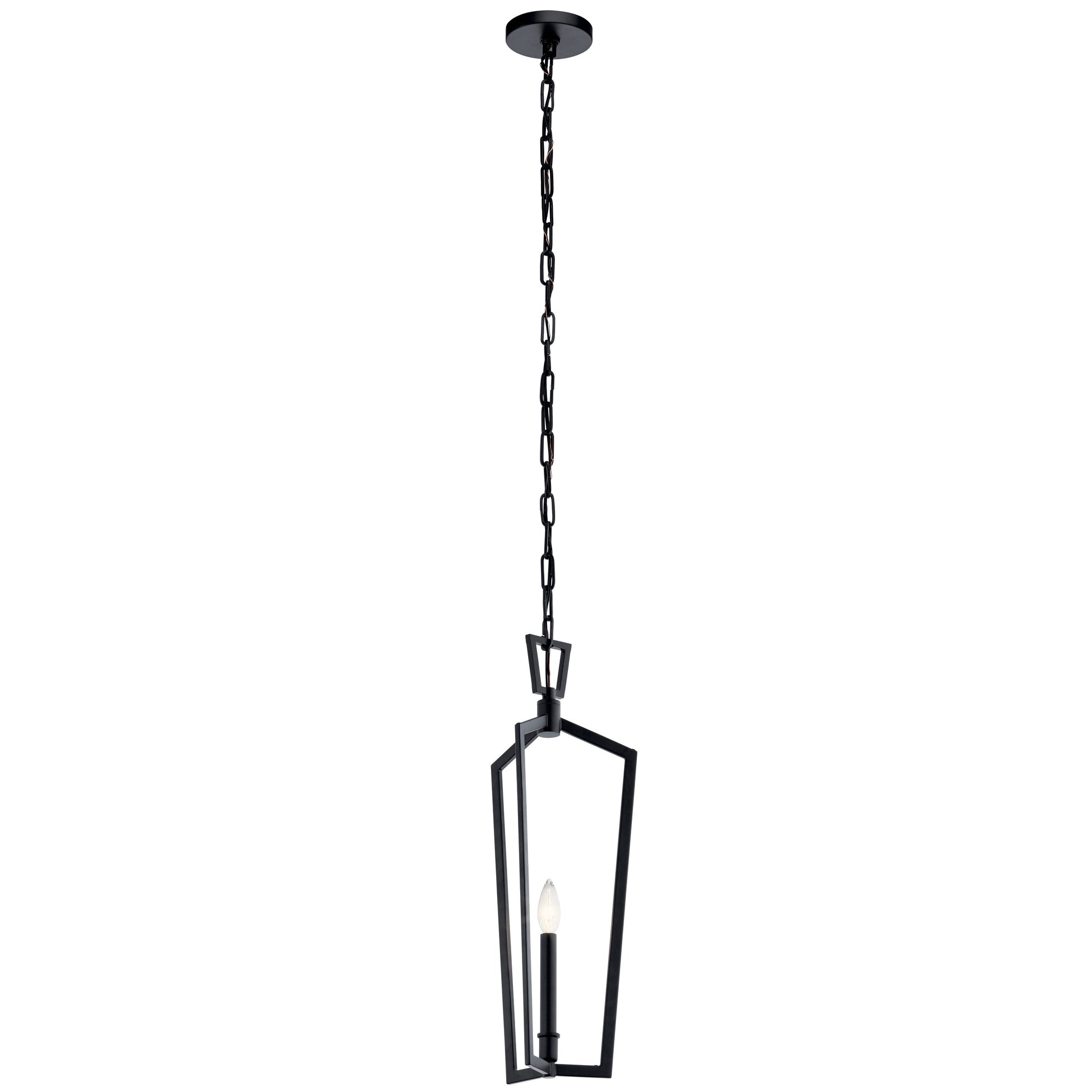 Kichler Abbotswell 1 -Light Black Traditional Geometric Mini Hanging Pendant light 1477230