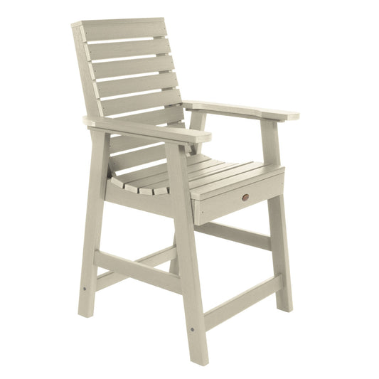 highwood The Weatherly Collection Whitewash Plastic Frame Stationary Counter-height Chair(s) with Slat Seat