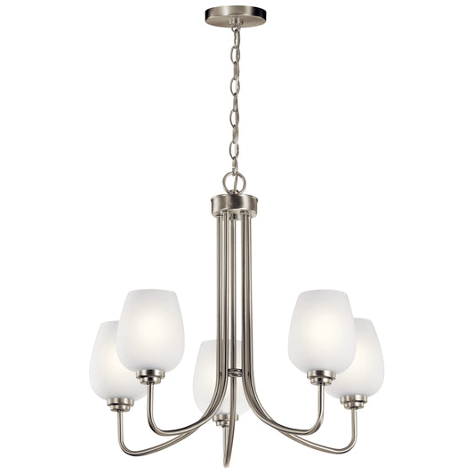 Kichler Valserrano 5 -Light Brushed Nickel Traditional For Use in Bedrooms, Dining Rooms, Foyers, Kitchens, Living Rooms Chandelier 1958887