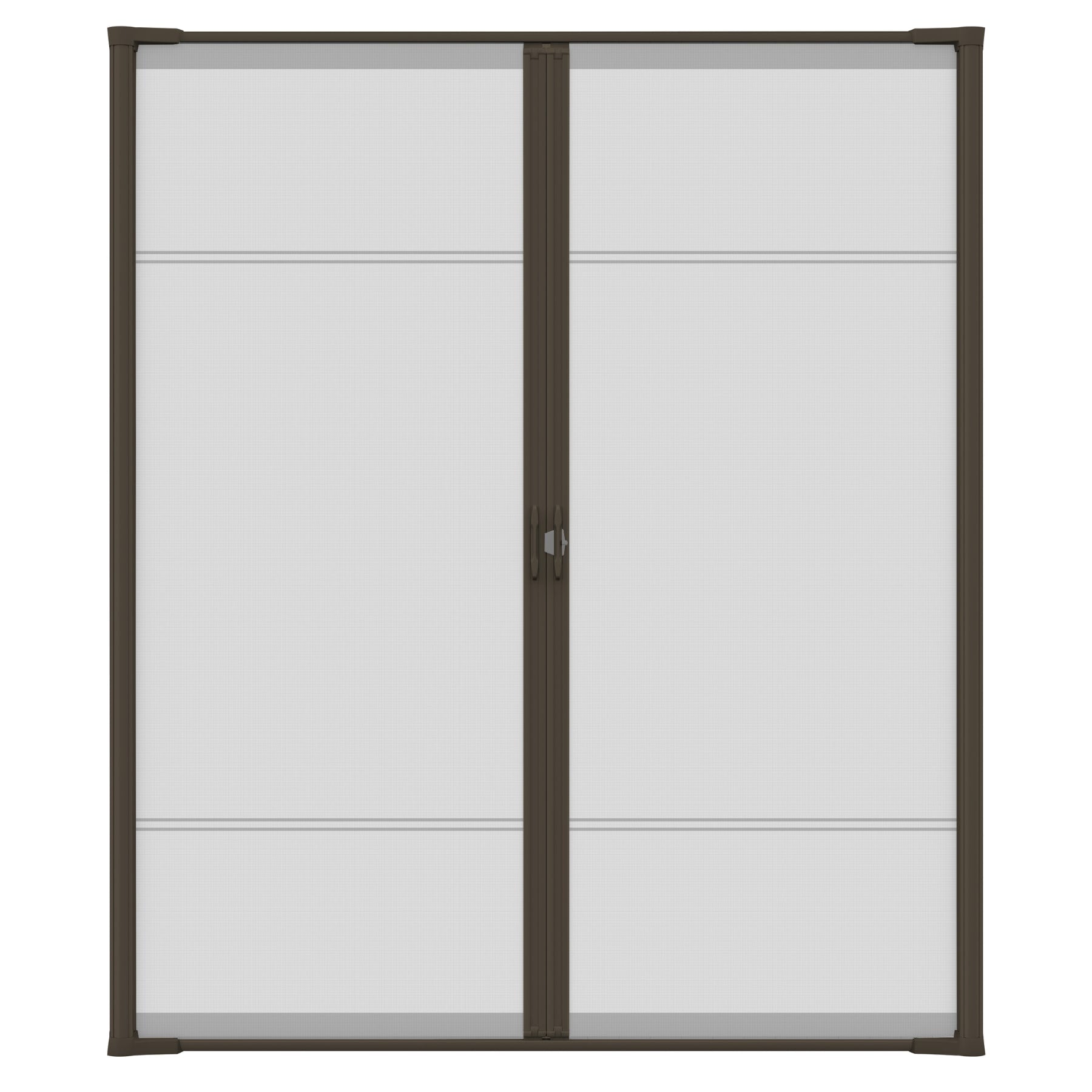 LARSON Brisa Bi-parting Retractable Screen door 72-in x 96-in Brown Aluminum Double (Handle Included)