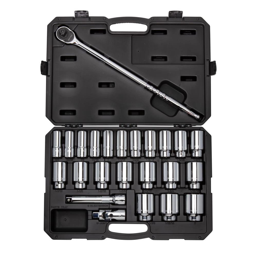TEKTON 3/4-in Drive Standard (SAE) Deep Socket Set (25-Pieces) SKT35106
