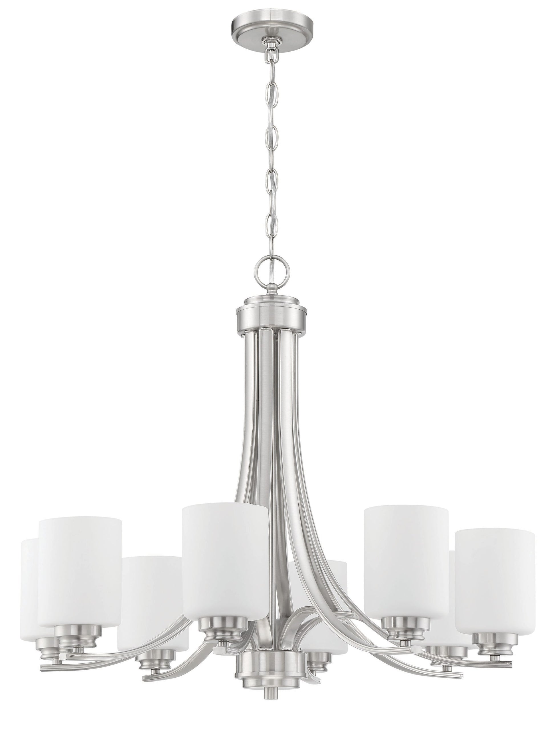 Craftmade Bolden 8 -Light Brushed Nickel Transitional For Use in Bedrooms, Dining Rooms, Foyers, Kitchens, Living Rooms Chandelier 2180083
