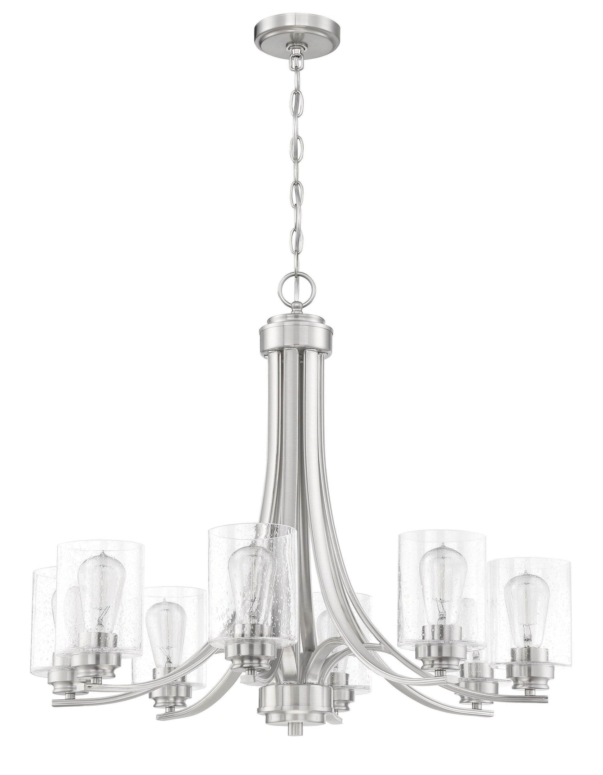 Craftmade Bolden 8 -Light Brushed Nickel Transitional For Use in Bedrooms, Dining Rooms, Foyers, Kitchens, Living Rooms Chandelier 2180082