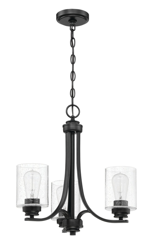 Craftmade Bolden 3 -Light Black Transitional For Use in Bedrooms, Dining Rooms, Foyers, Kitchens, Living Rooms Chandelier 2180042