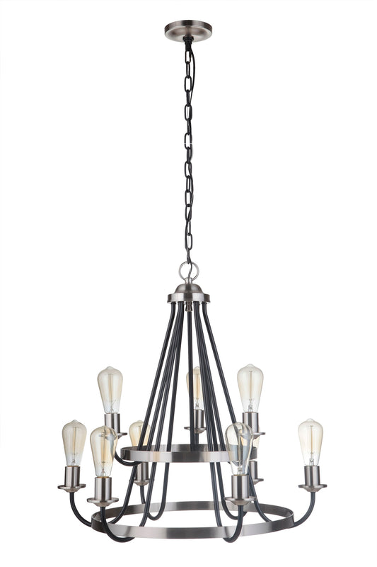 Craftmade Randolph 9 -Light Black Transitional For Use in Bedrooms, Dining Rooms, Foyers, Kitchens, Living Rooms Chandelier 2180099