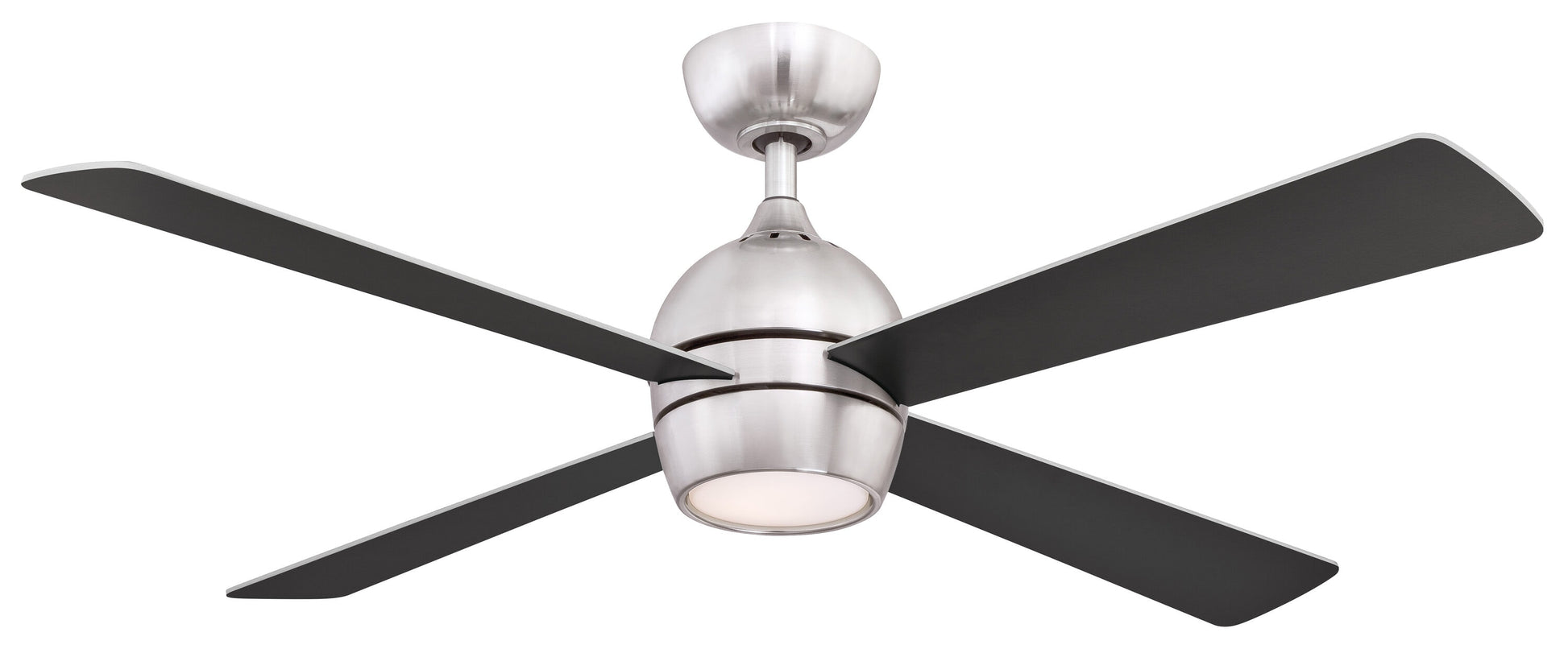 Fanimation Kwad 52-in Integrated LED Brushed Nickel with Black/Brushed Nickel Blades Ceiling Fan With Light - Remote Included ( 4 -Blade ) 2411262